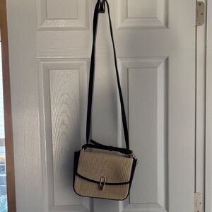 Elegant Black and Cream Woven Women's Bag